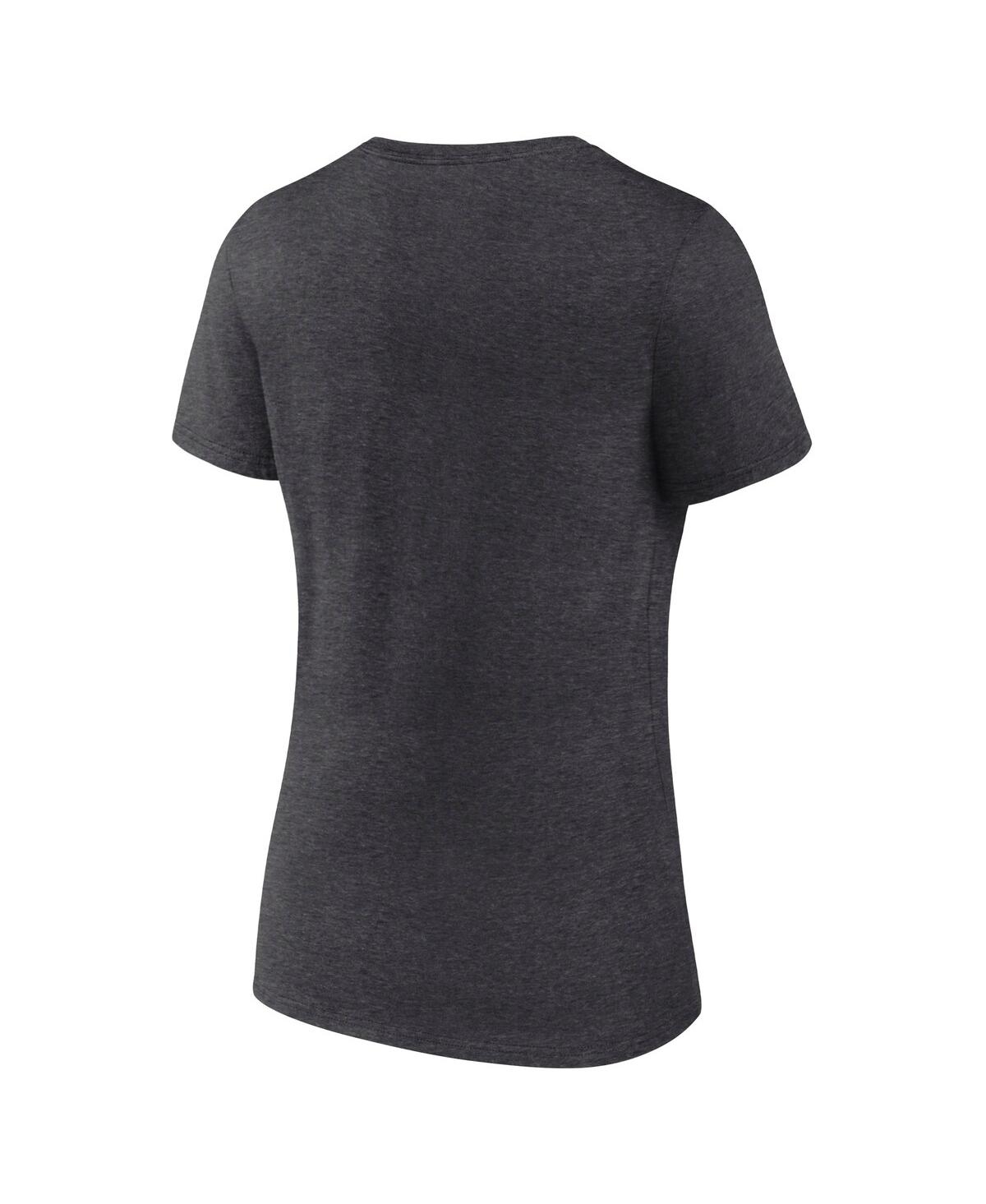 Logo Athletic Women's Heather Charcoal Las Vegas Raiders Unrivaled V-neck T-shirt In Gray