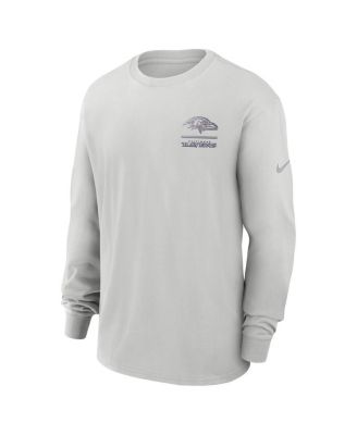 Men's Gray Baltimore Ravens Essential Heavy Max90 Long Sleeve T-Shirt