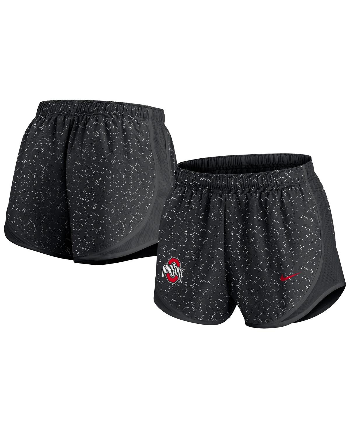 Nike Women's Black Ohio State Buckeyes Tempo Pattern Performance Shorts In Black