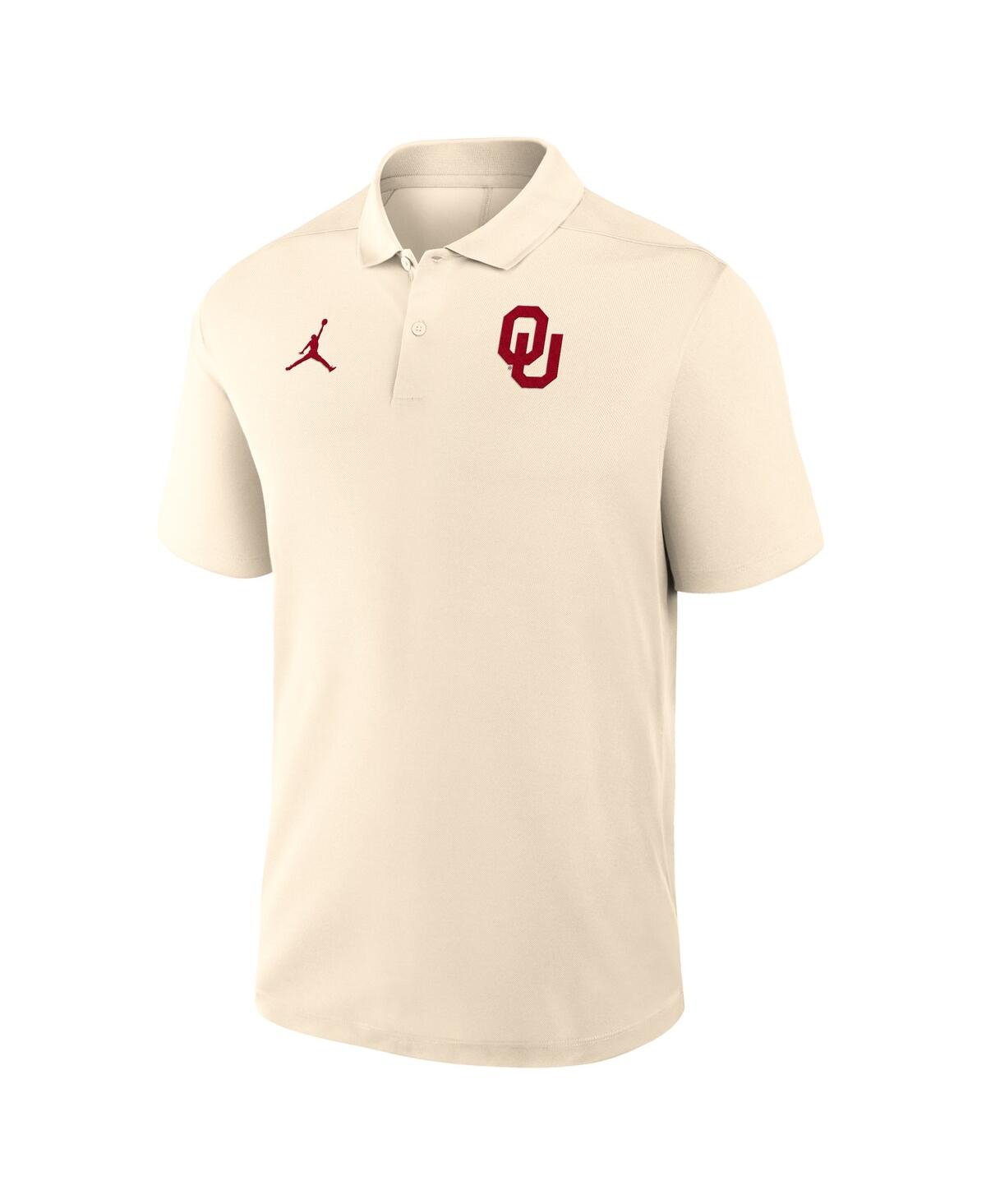 Jordan Men's Tan Oklahoma Sooners Primary Logo Victory Performance Polo Shirt In Neutral