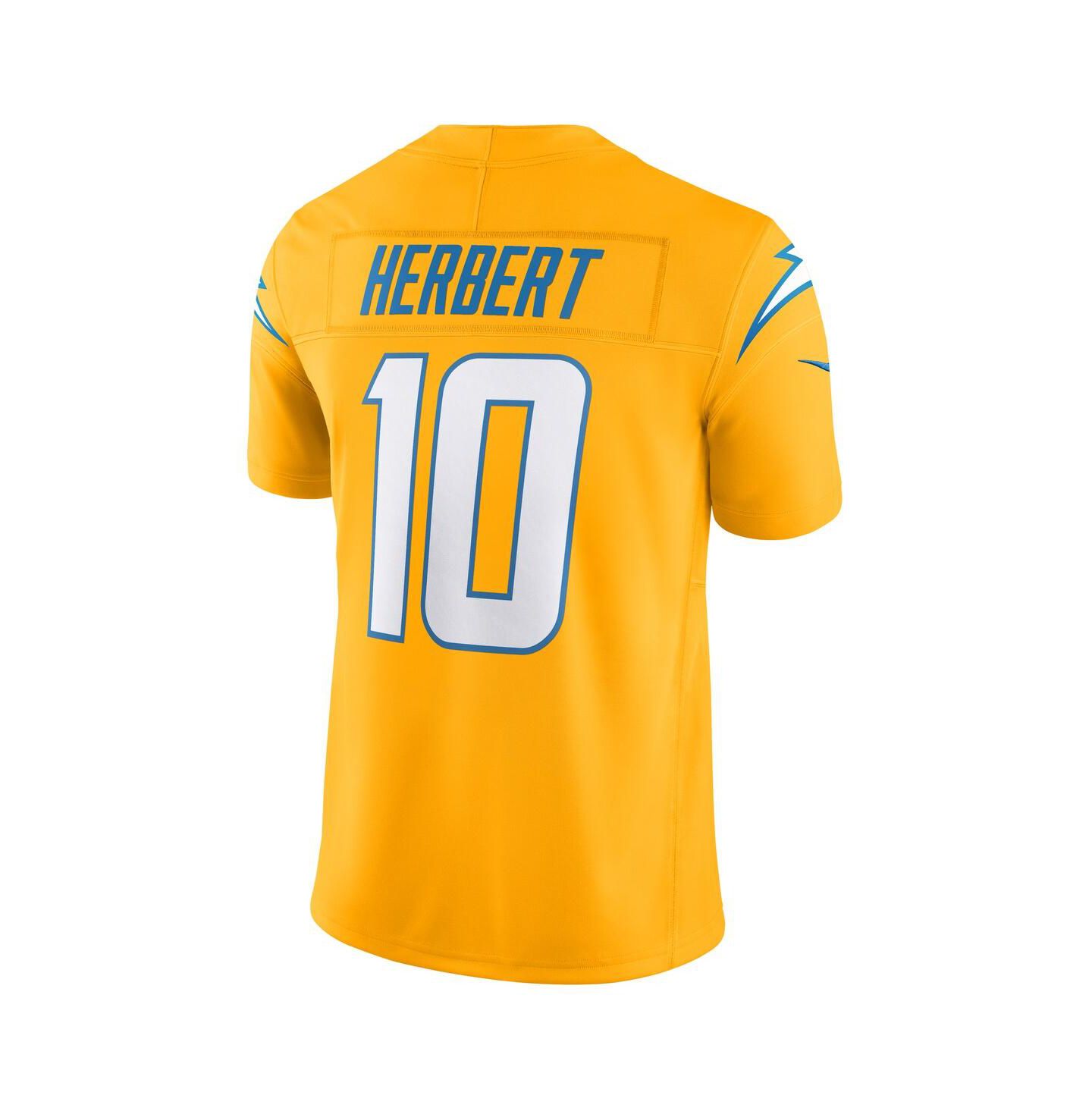 Мужской топ Nike Justin Herbert Gold Los Angeles Chargers Alternate Charger Power Vapor F.U.S.E. Limited Jersey — фото 2