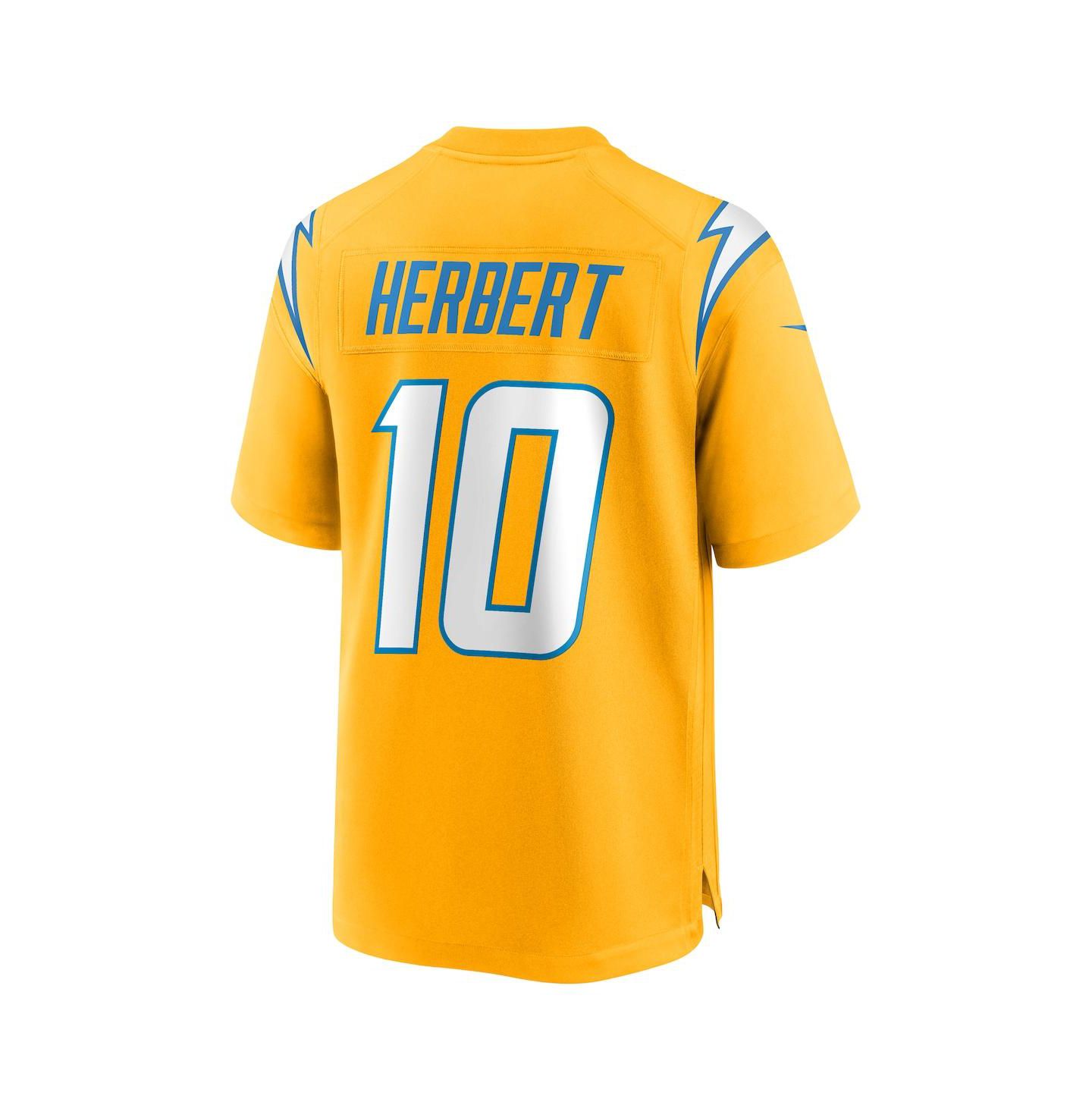 Мужской топ Nike Justin Herbert Gold Los Angeles Chargers Alternate Charger Power Game Player Jersey — фото 3