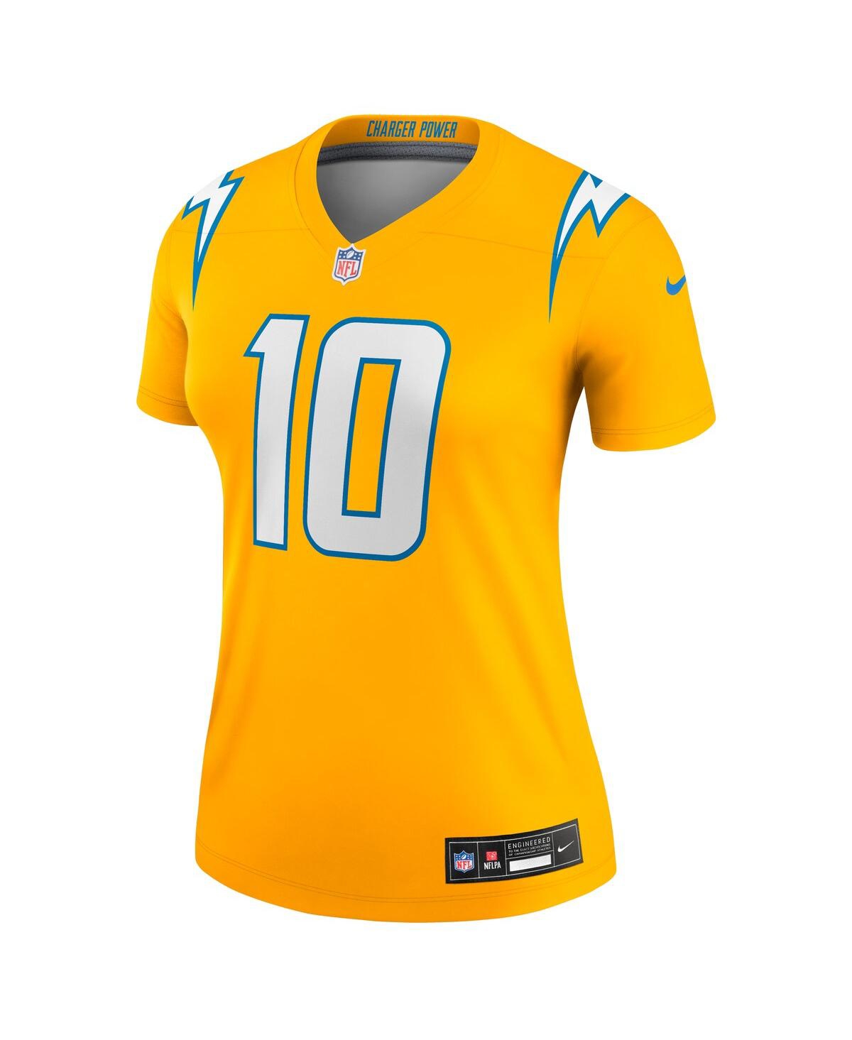 Nike Justin Herbert Gold Los Angeles Chargers Alternate Charger Power Legend Player Performance Top In Gold