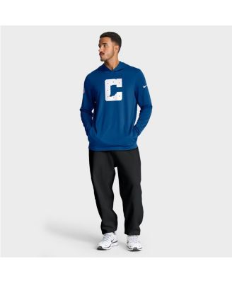 Men's Royal Indianapolis Colts Alt Pack Option Read Performance Long Sleeve Hoodie T-Shirt