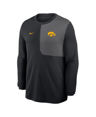 Men's Black Iowa Hawkeyes 2025 Sideline Coach UV Performance Long Sleeve T-Shirt