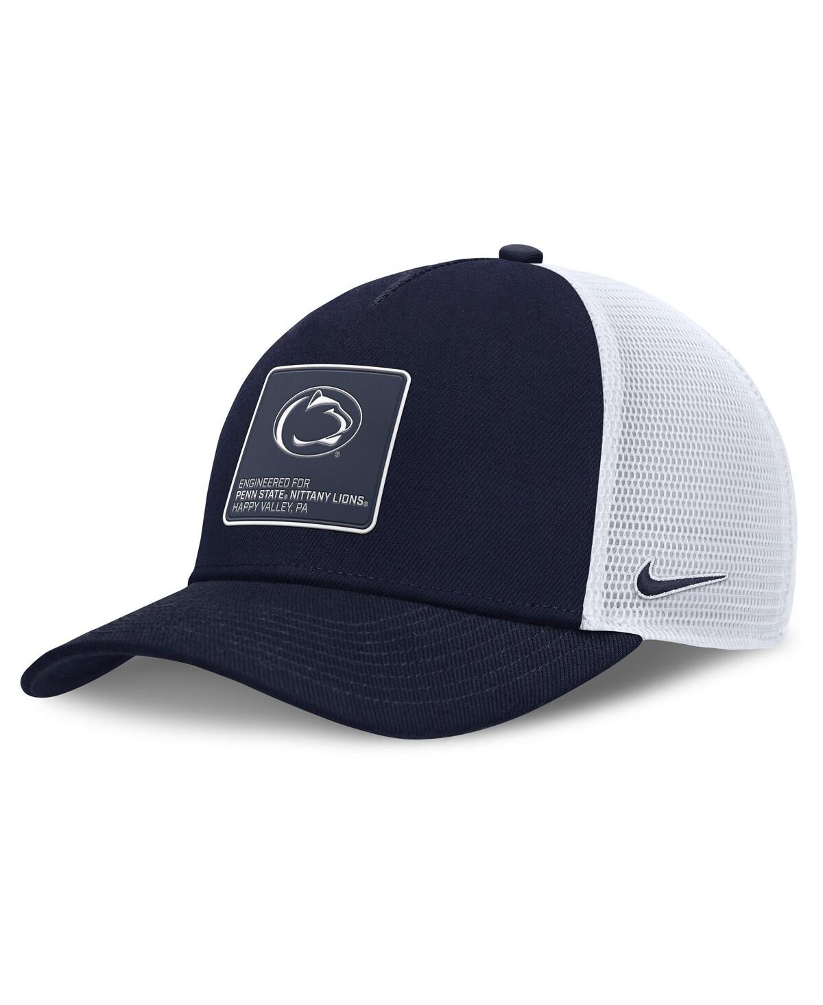 Nike Men's Navy/white Penn State Nittany Lions 2025 On-field Rise Engineered Trucker Adjustable Hat In Multi
