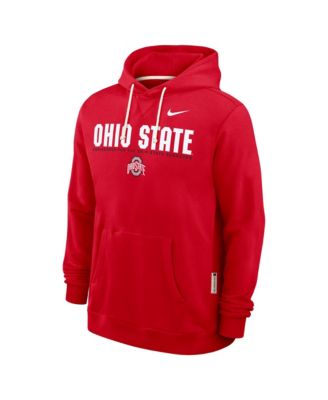 Men's Scarlet Ohio State Buckeyes 2025 Sideline Performance Pullover Hoodie