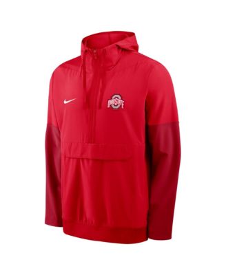Men's Scarlet Ohio State Buckeyes Anorak Half-Zip Hoodie Jacket