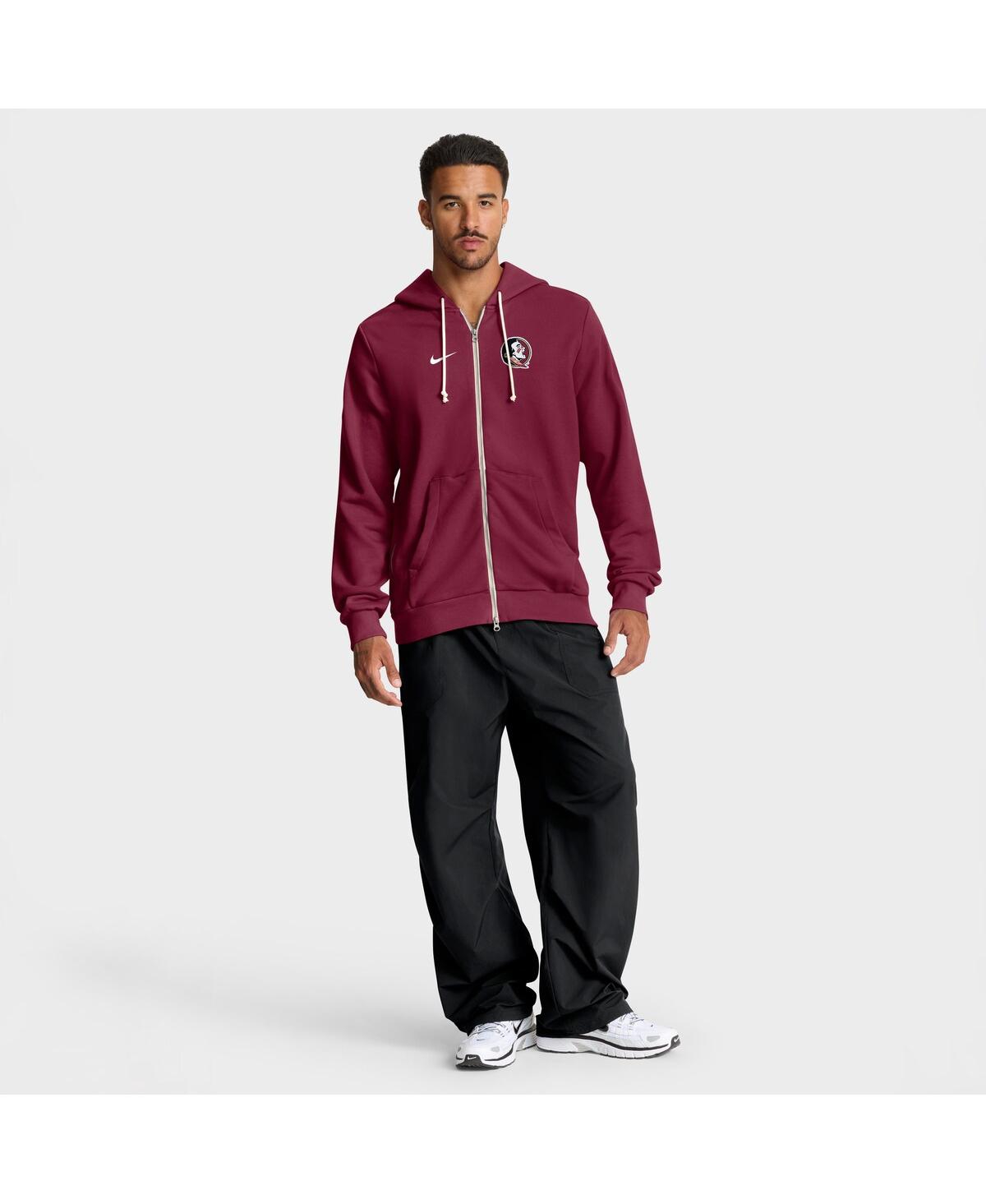Nike Florida State Sideline  Men's Dri-fit College Full-zip Hoodie In Burgundy