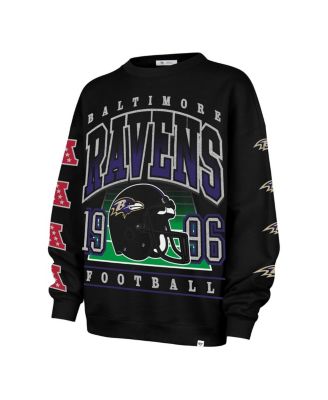 Women's Black Baltimore Ravens Go Big Oversized Pullover Sweatshirt