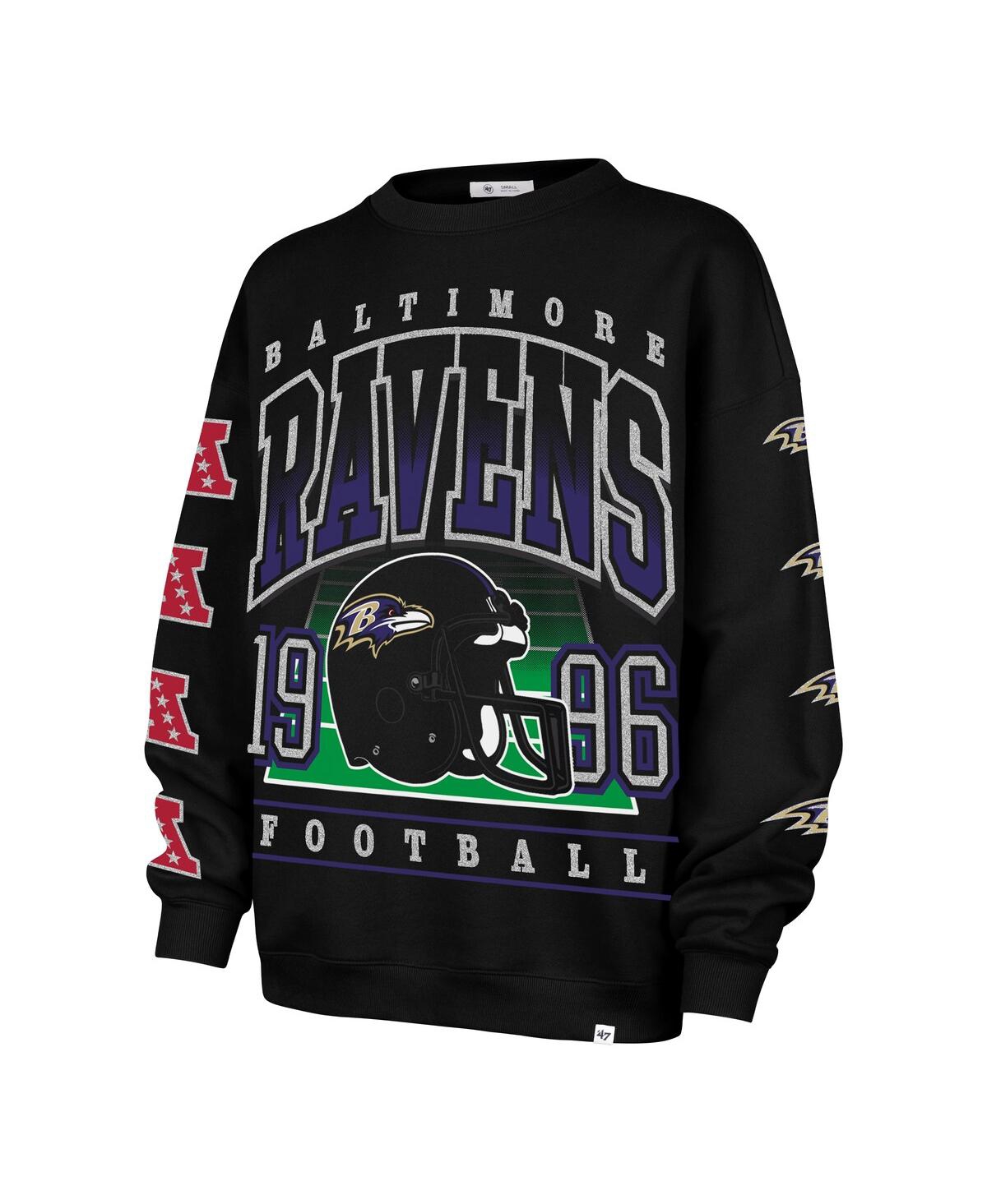 47 Brand '47  Black Baltimore Ravens Go Big Oversized Pullover Sweatshirt In Black