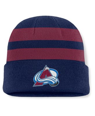 Fanatics - Men's Navy/Burgundy Colorado Avalanche Fundamental Swipe Stripe Cuffed Knit Hat