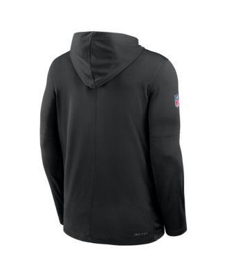 Men's Black Baltimore Ravens Sideline Pure Performance Long Sleeve Hoodie T-Shirt