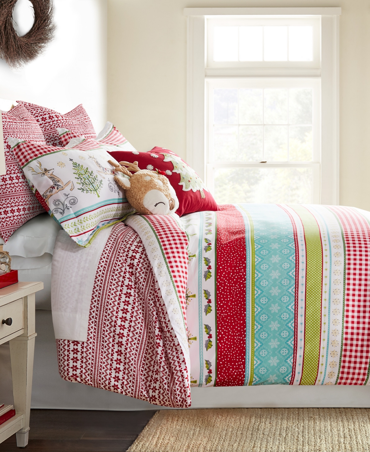 Levtex Home Merry And Bright Comet And Cupid Reversible 3-pc. Comforter Set, Full/queen In Red