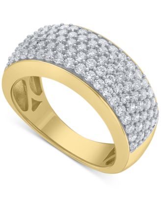 Macy's - Men's Diamond Pav&eacute; Cluster Ring (2 ct. t.w.) in Sterling Silver & 14k Gold-Plate