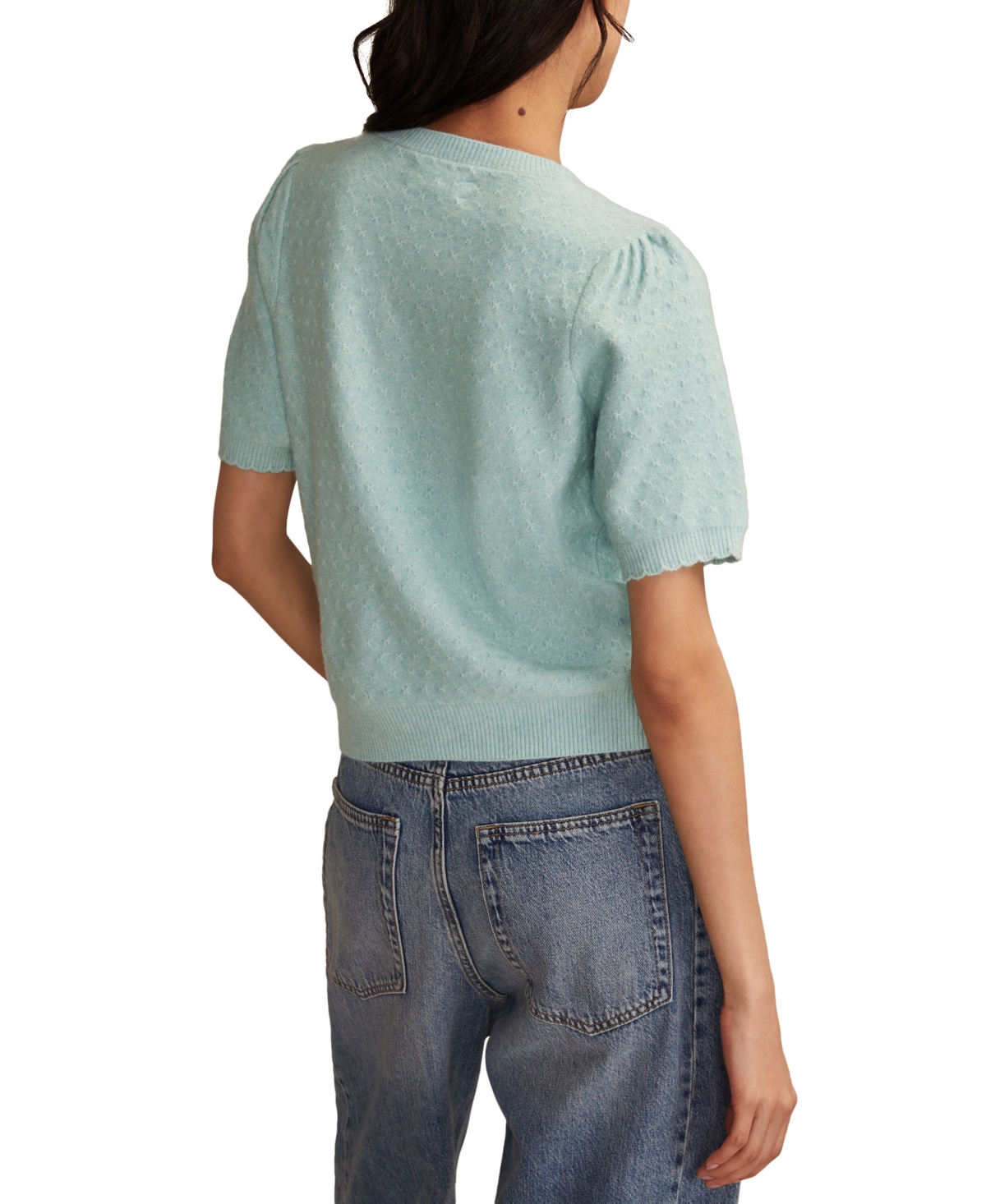 Lucky Brand Women's Cloud Soft Puff Sleeve Sweater T-shirt