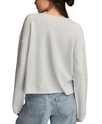 Women's Waffle V-Neck Sweater