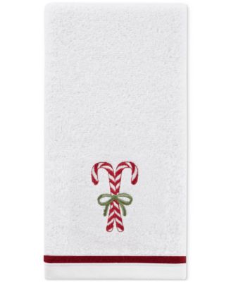 Holiday Candy Canes Turkish Cotton 2-Pc. Hand Towel Set, 16" x 28"