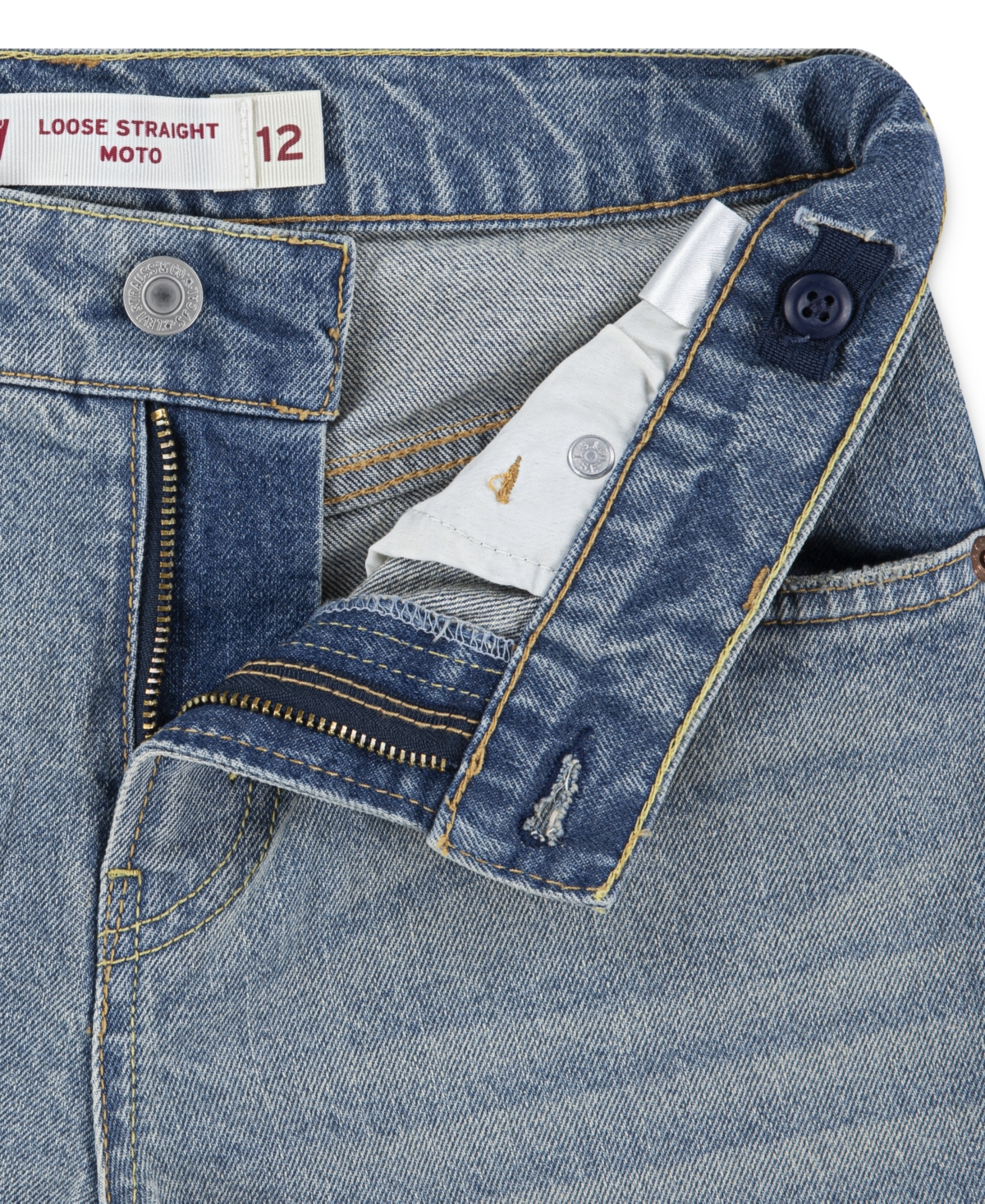 Levi's Big Boys 565 Loose Straight Moto Jeans In Blue