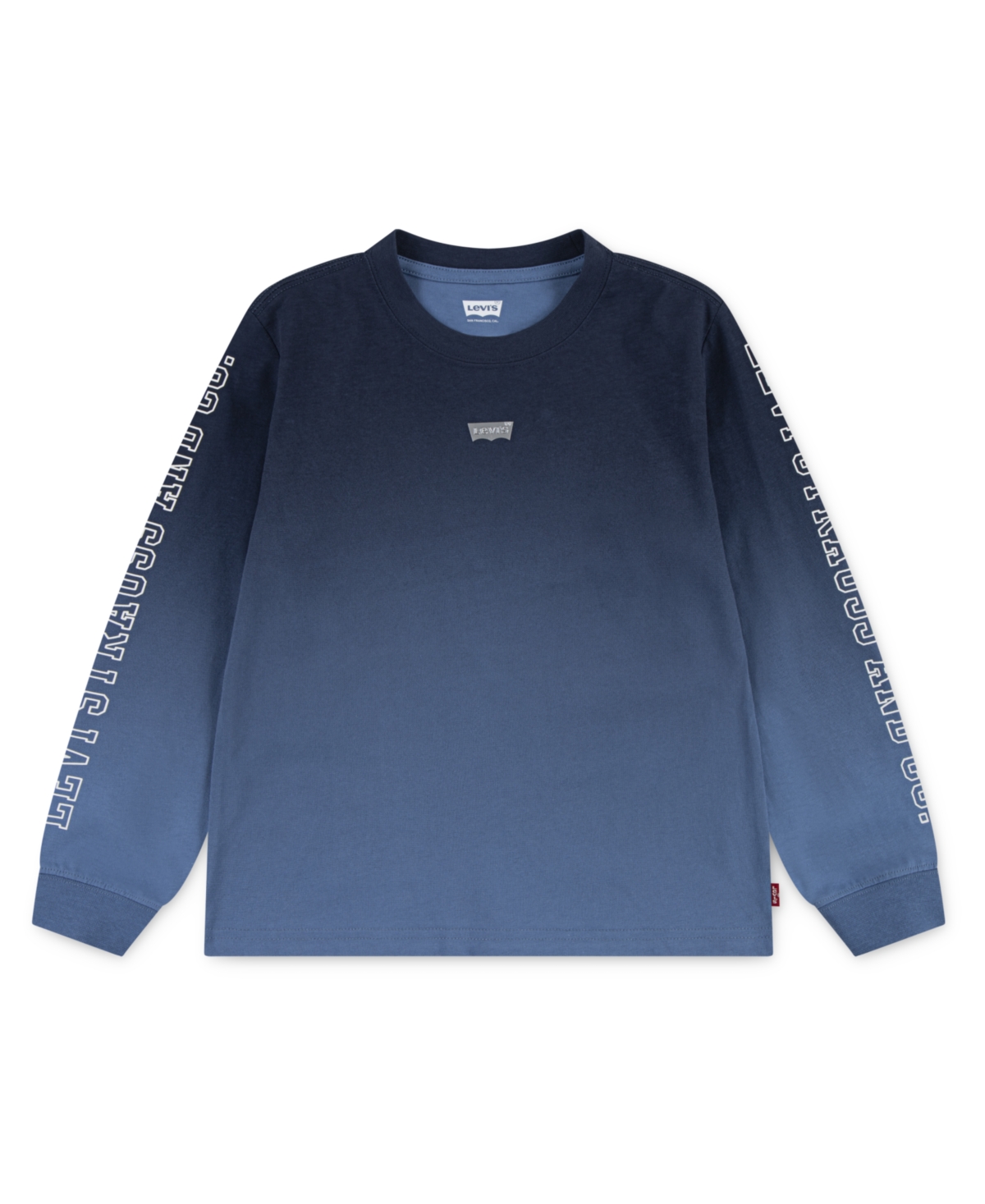 Levi's Big Boys Ombre Print Long Sleeve T-shirt In Blue