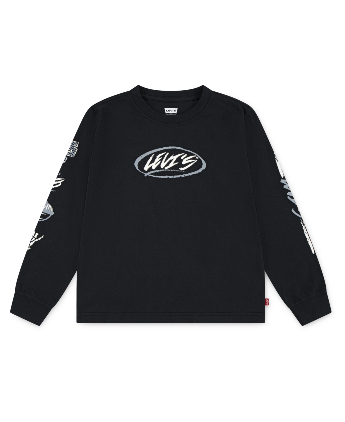 Levi's Toddler And Little Boys Skater Doodle Long Sleeve T-shirt In Black