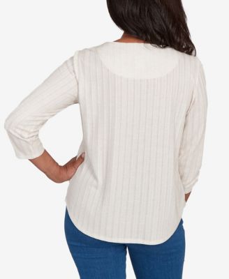 Women's Classic Holiday Stockings Print Gathered Sleeve Top