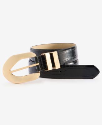 I.N.C. International Concepts - Sculptural Buckle Croco Belt