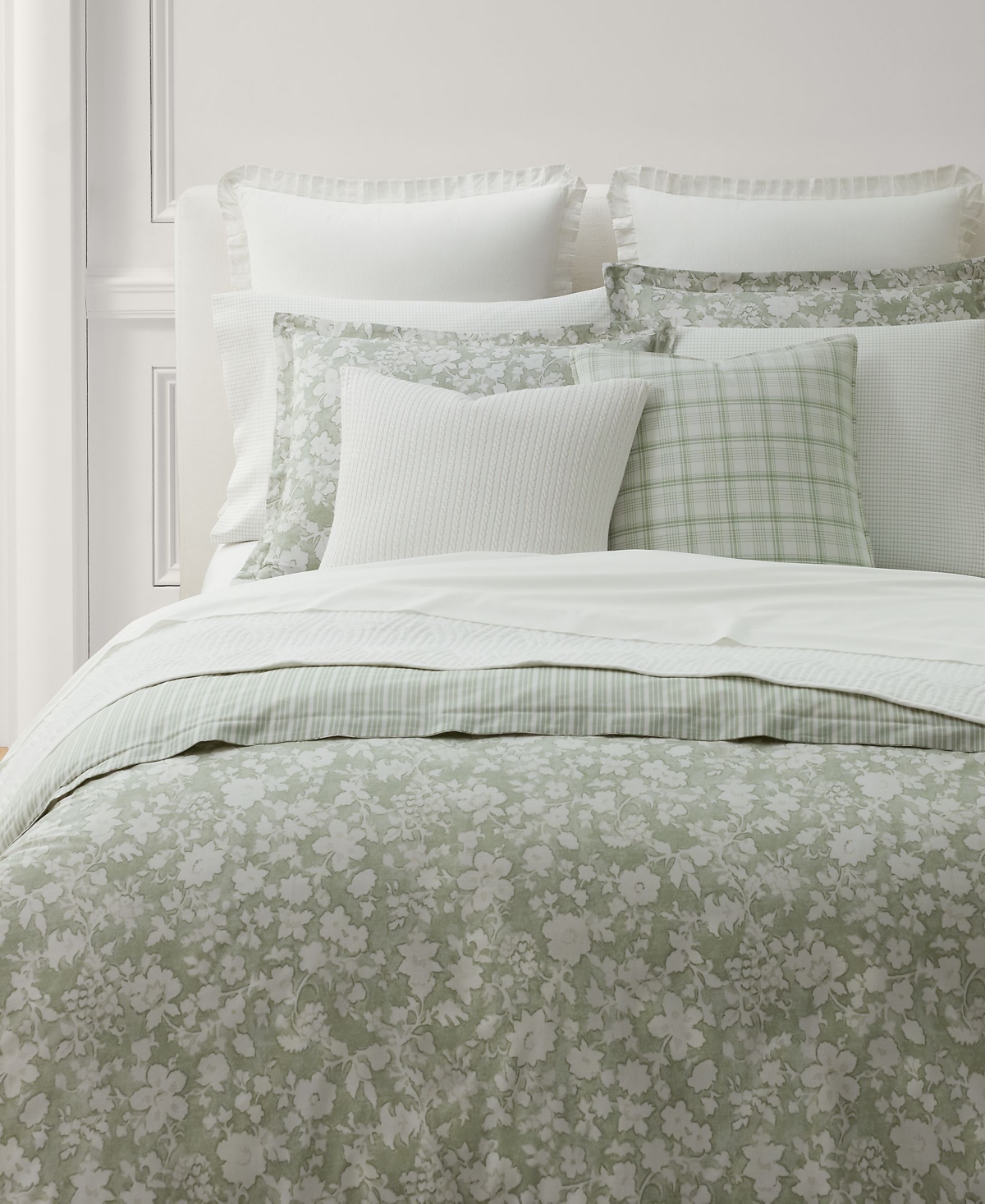 Ralph Lauren Heather Reversible 3-pc. Comforter Set, King In Green