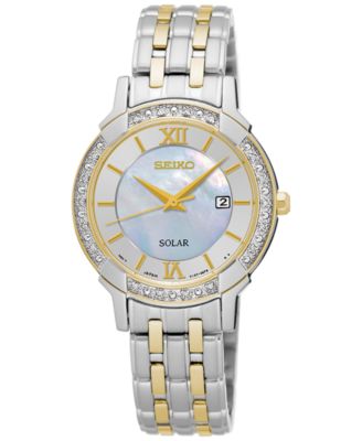 Seiko Women's Solar Sport Diamond Accent Two-Tone Stainless Steel ...