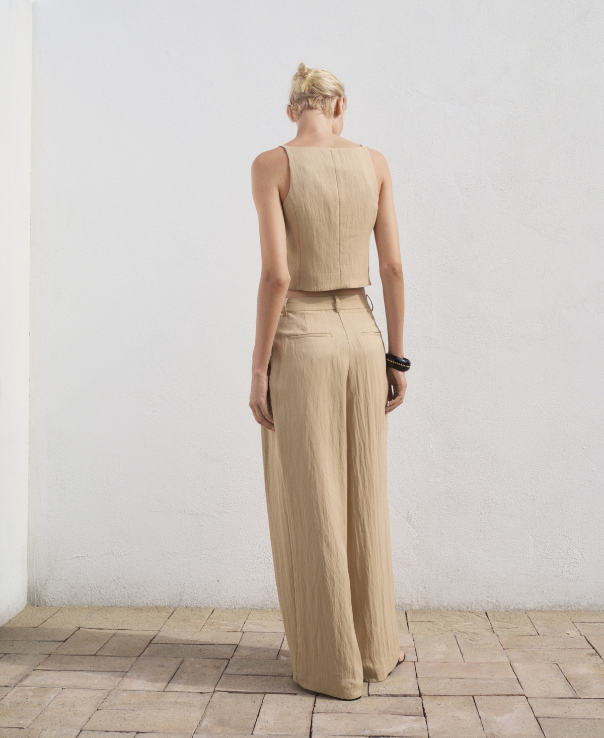 Mango Straight Leg Suit Pants In White