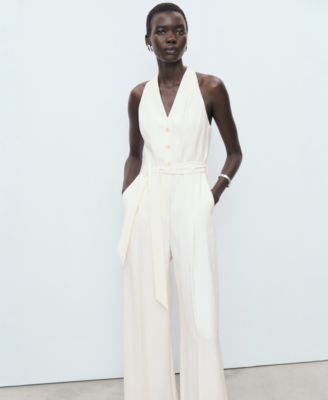 Women's Belted Halter Neck Jumpsuit