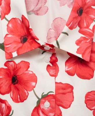 Women's Floral-Print Poplin Shirt