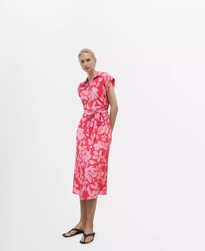 Women's Floral Print Shirt Dress