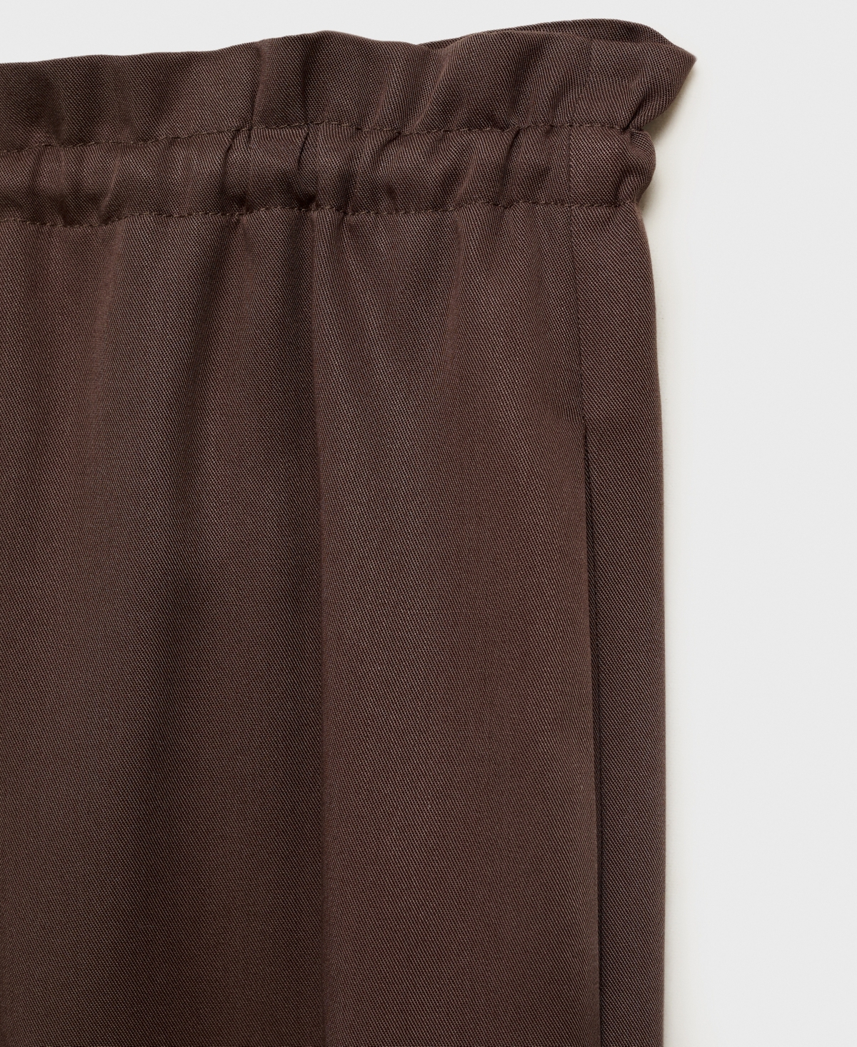 Mango Drawstring Wide Leg Pants In Brown