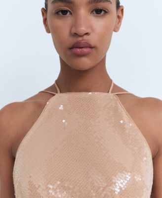 Women's Sequined Halter Neck Dress