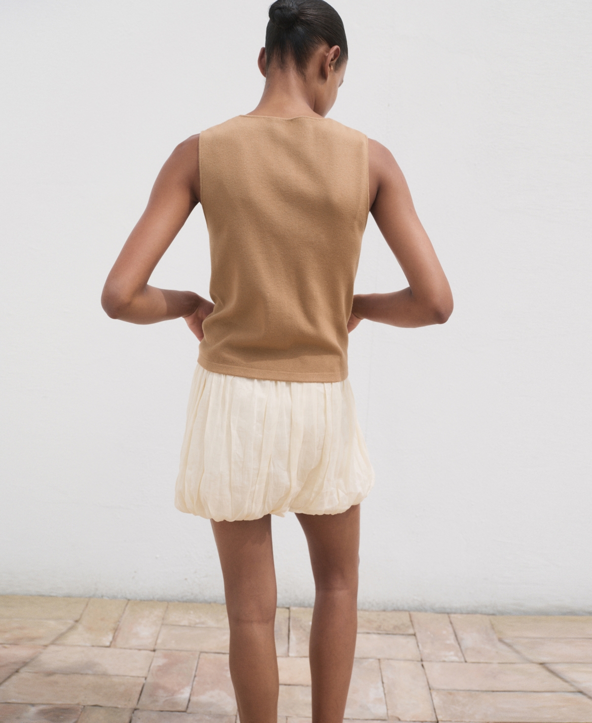 Mango Fine Knit Sweater Vest In Brown