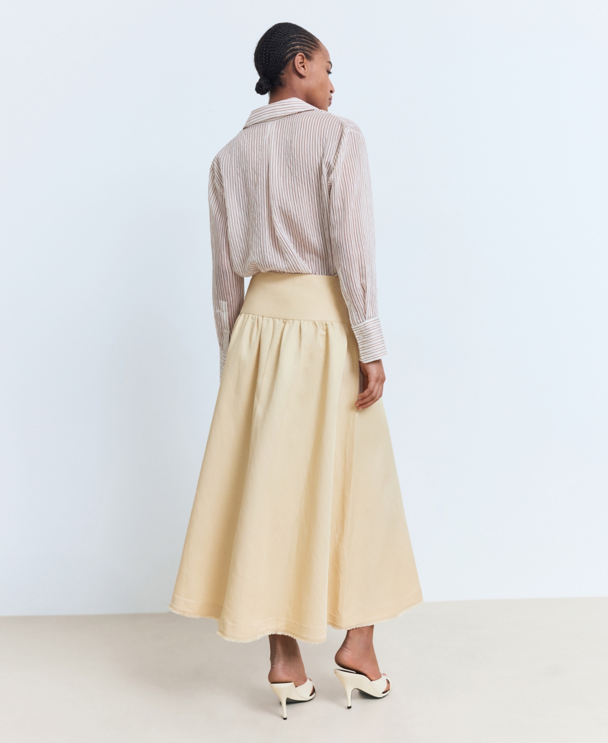 Mango Fiona Fray Hem Skirt In Multi