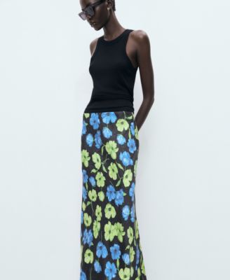 Women's Floral-Print Long Skirt