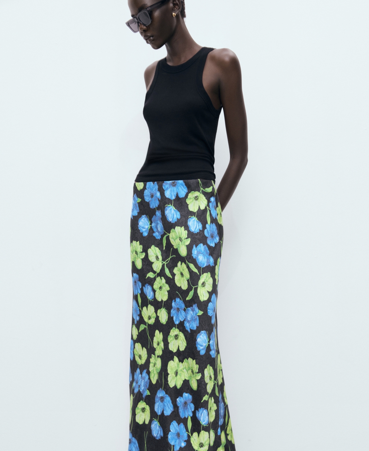 Mango Floral Print Maxi Skirt In Multi