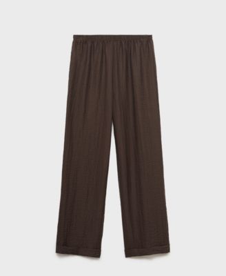 MANGO - Women's Elastic Waistband Lyocell Pants