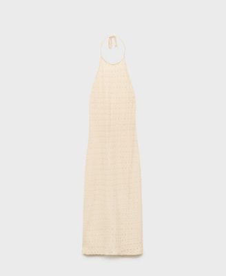 MANGO - Women's Halter-Neck Crepe Dress