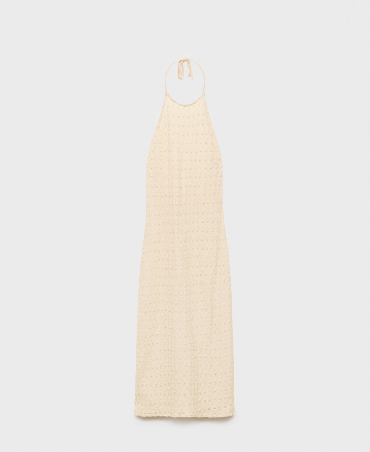 Women's Halter-Neck Crepe Dress - Ecru