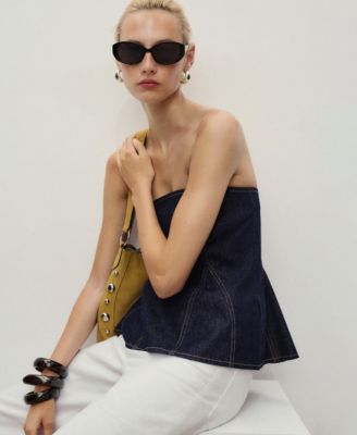 Women's Denim Peplum Top