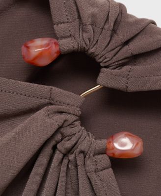 Women's Jewel Detail Ruched Top