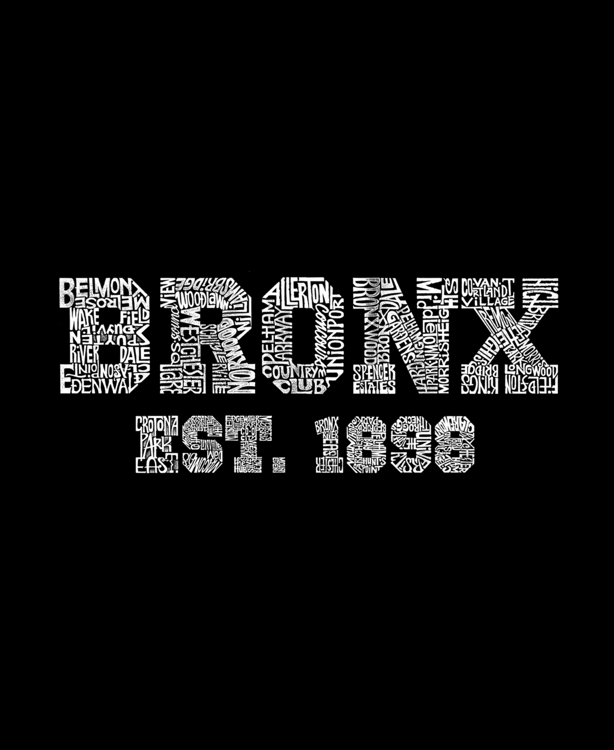 La Pop Art Plus Size Popular Neighborhoods In Bronx Word Art T-shirt In Black