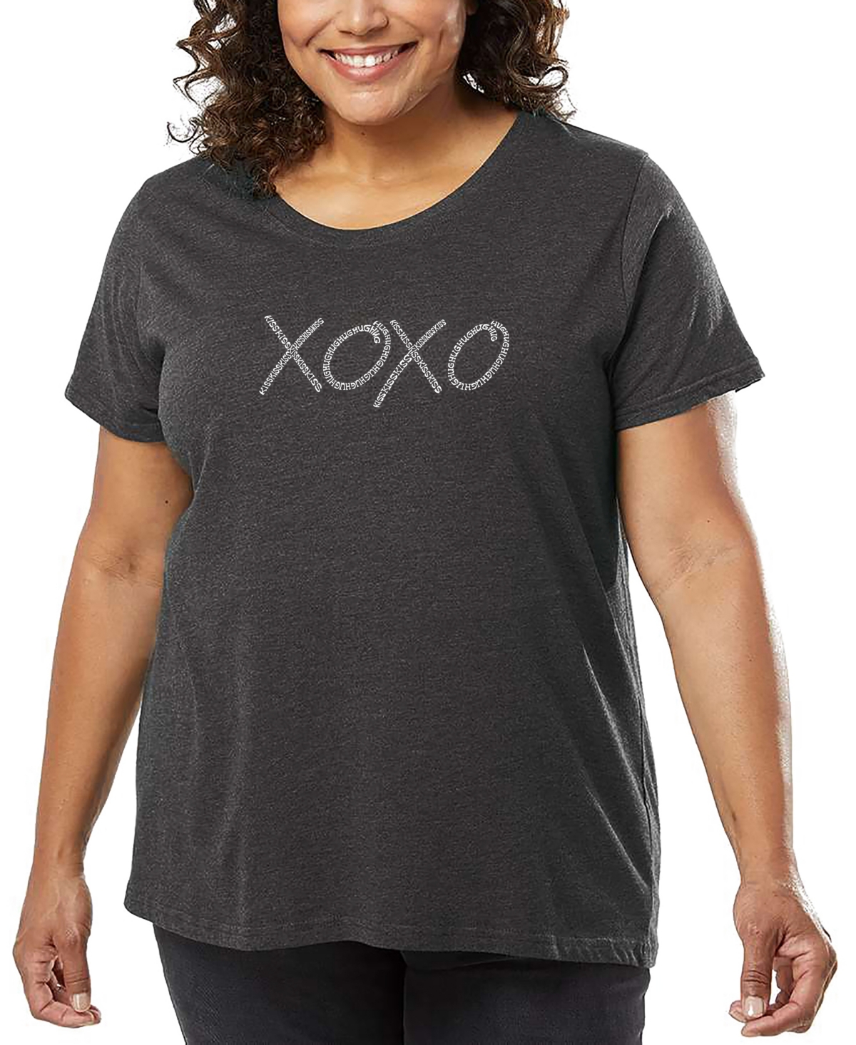 La Pop Art Plus Size Brooklyn Neighborhoods Word Art T-shirt In Gray