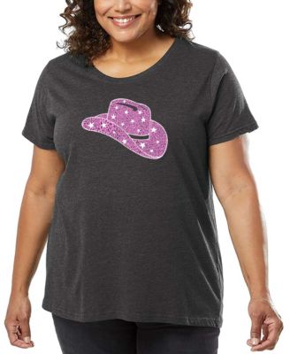 Plus Size Cowgirl Hat Word Art T-Shirt