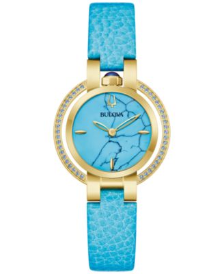 Women's Classic Rubaiyat Blue Leather Strap Watch 30.5mm