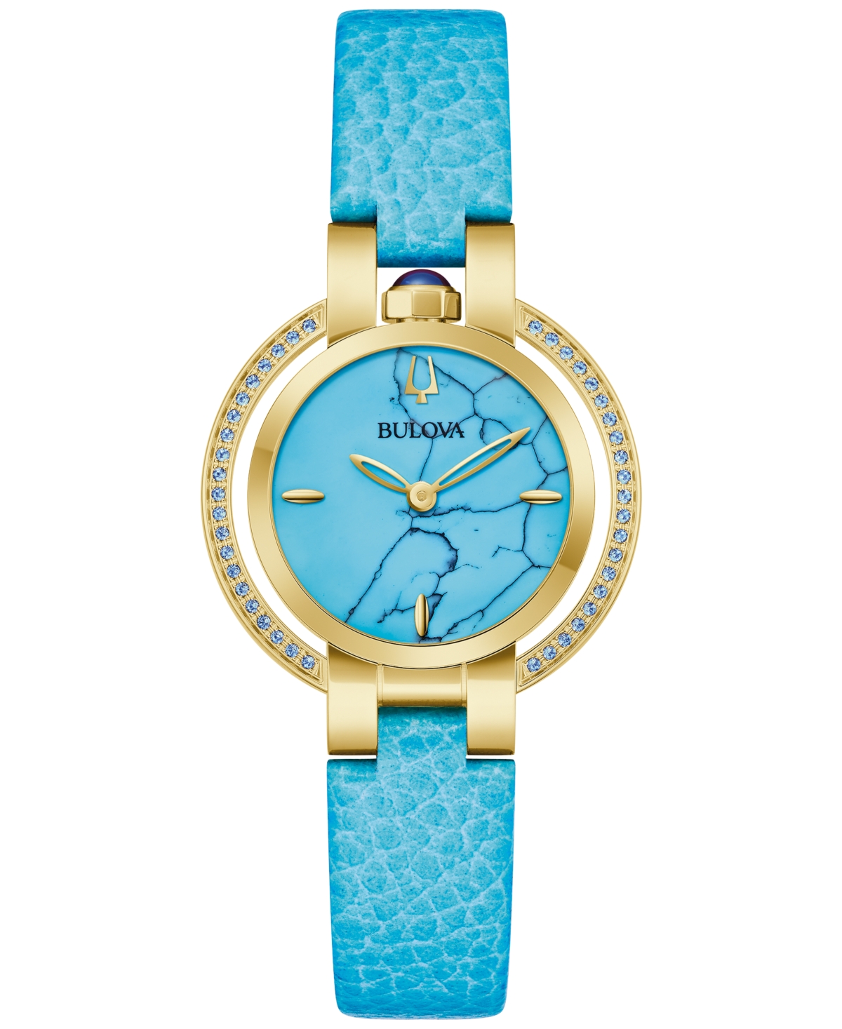 Bulova Women's Classic Rubaiyat Blue Leather Strap Watch 30.5mm