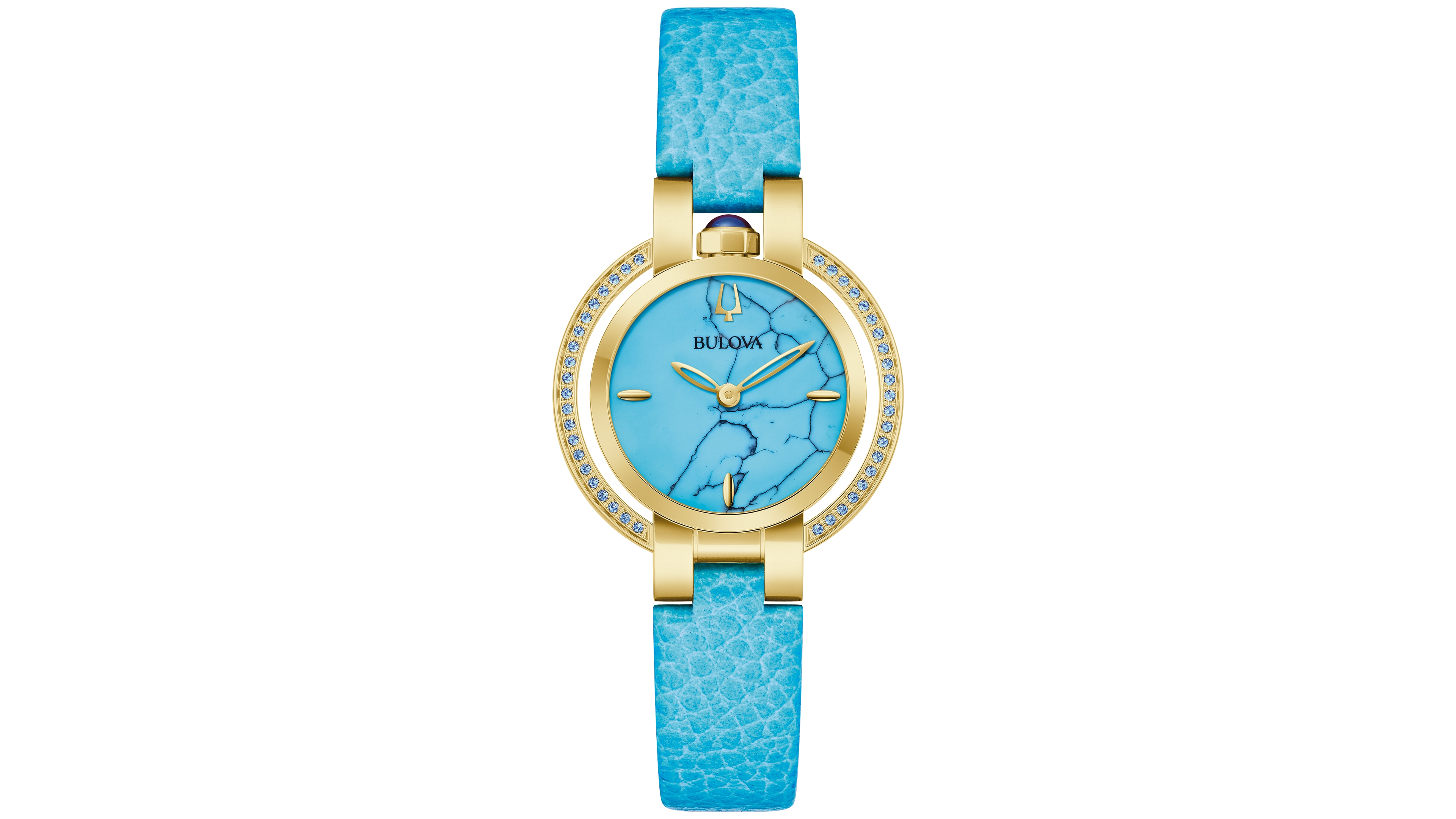 Bulova Women's Classic Rubaiyat Blue Leather Strap Watch 30.5mm